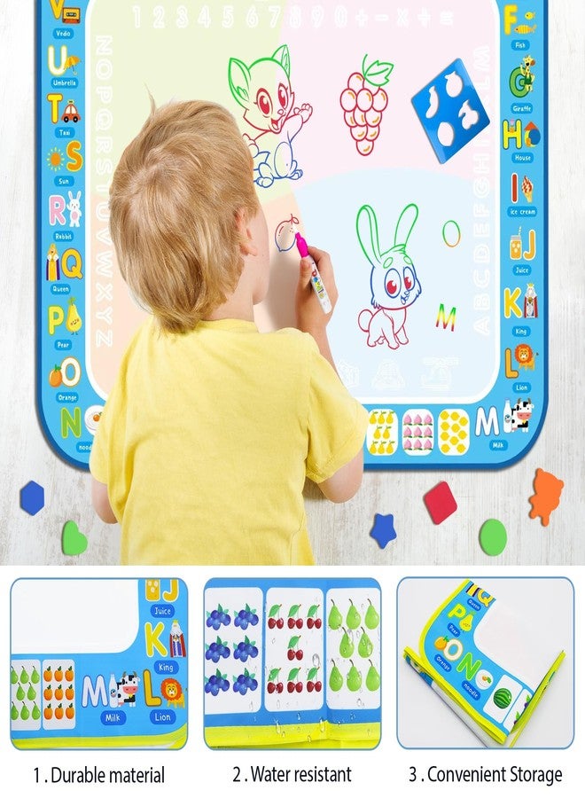 BlissfulBlend Water Doodle Mat Kids Mess Free Coloring Doodle Mat Educational Toys for 3 4 5 6 7 8 Years Old with Magic Pens Educational Toys Toddler Boys Girls Christmas Birthday Holiday Present - Image 5